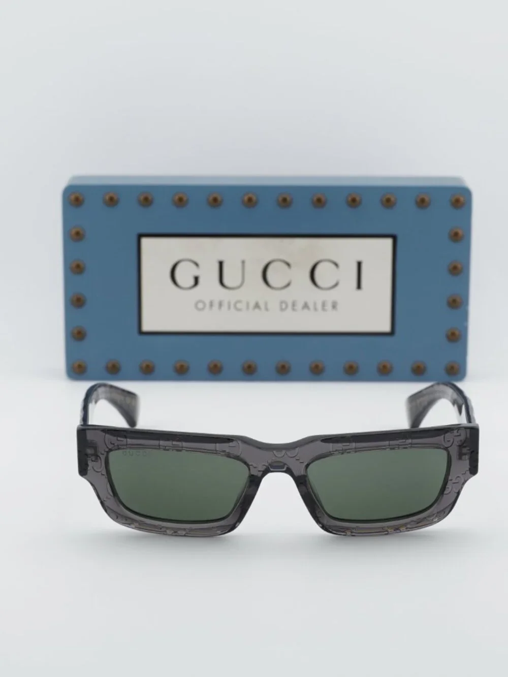 Gucci GG1838S 011 Rectangle Sunglasses - Grey with GG pattern - Picture 6 of 12